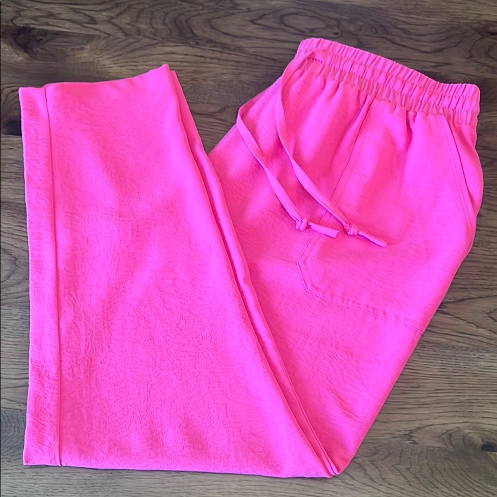 New York Clothing Company Vibrant Pink Lightweight Polyester Pants 1X